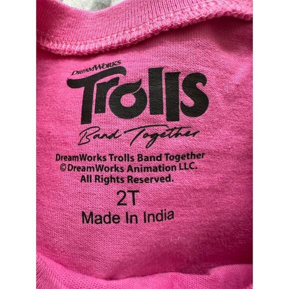 DreamWorks Trolls Poppy Toddler Girls Pink T-Shirt 2T Graphic Tee - Picture 3 of 5
